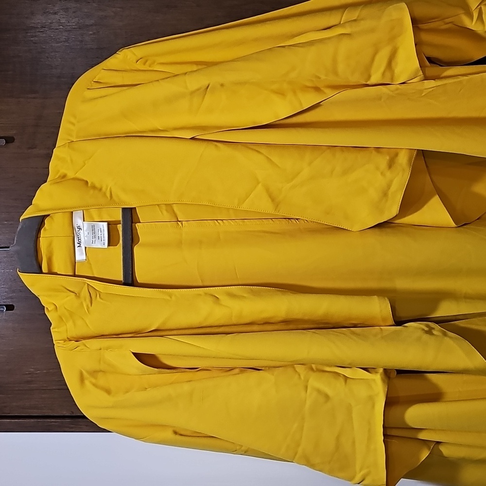 Masseys - Vibrant sunflower Yellow Drape duster jacket womens size 4X - Picture 2 of 8